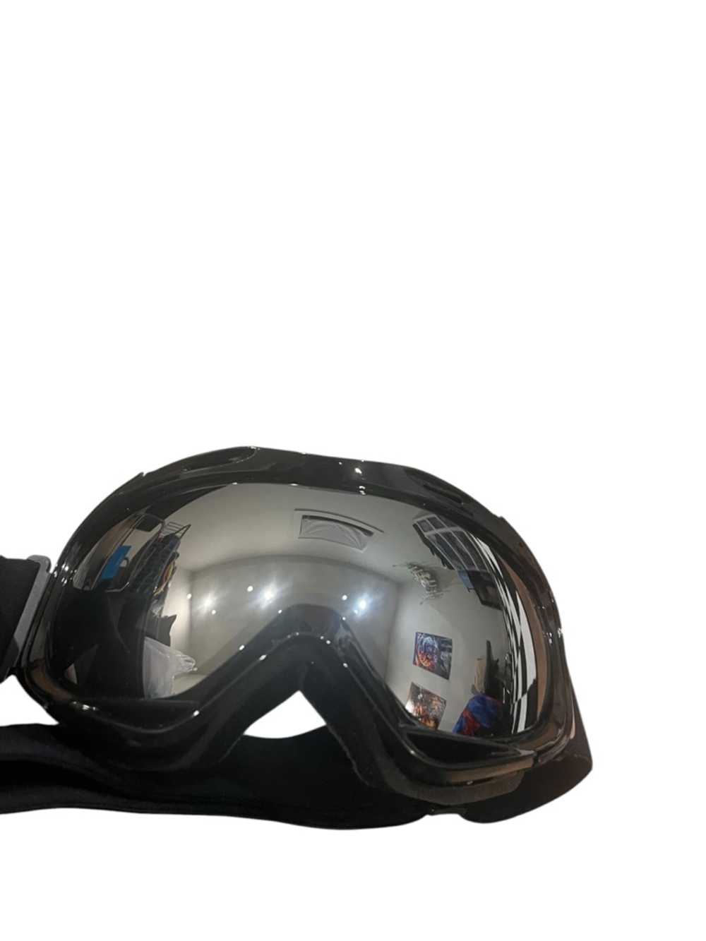 Black Mirrored Snow Goggles with Reflective Lens
